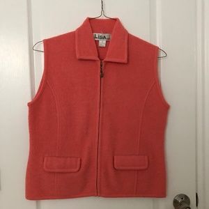 Classic Women's 100% Boiled Wool VEST Coral size Large L